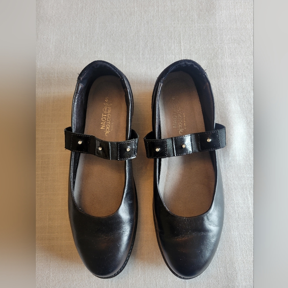 NAOT Black Mary Jane Flats with Studded Strap